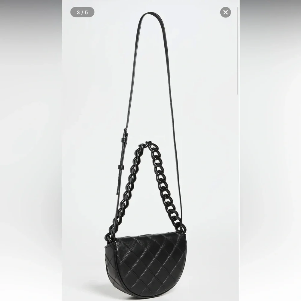 NWT Tory Burch Fleming Mini Crescent Shoulder Bag - Picture 11 of 12